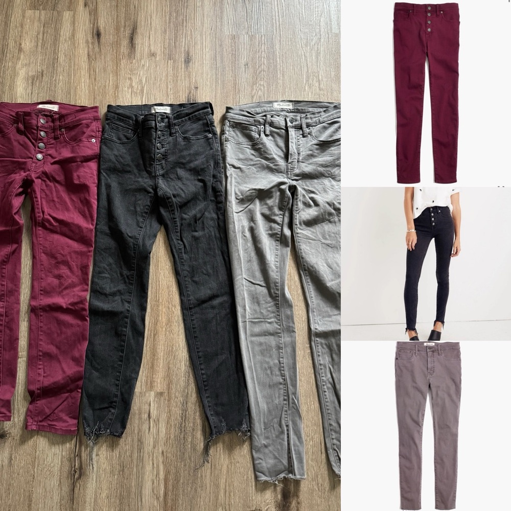 Madewell bundle 9” garment dyed 24 bundle jeans pants raw petite ankle button